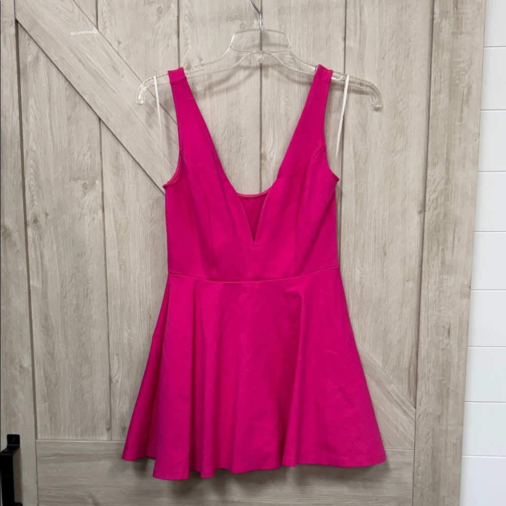 Elegant Pink Sleeveless Dress/romper